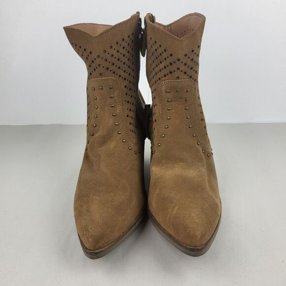 Dingo Miss Priss Studded Pointed Toe Zippered Cowgirl Booties - Picture 8 of 15